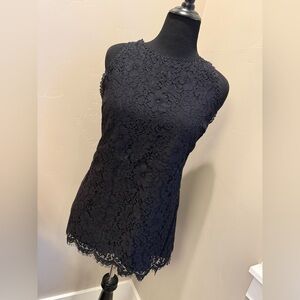 CAbi Black Lace Sleeveless Blouse